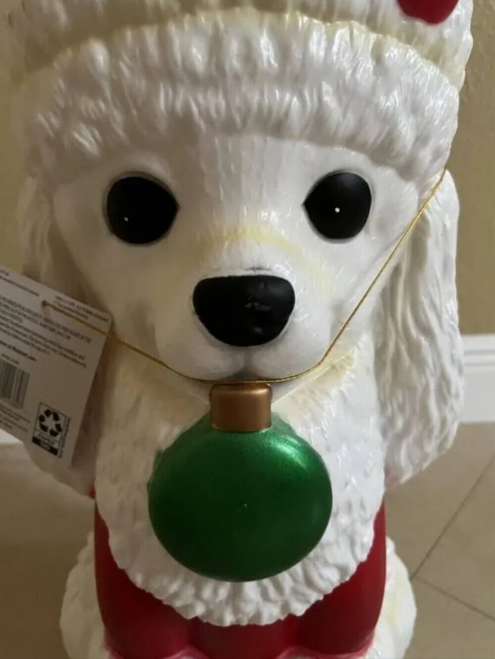 Christmas Blow Mold 11" White Poodle Dog Lover LED Light Up Decor Holiday Time - Picture 5 of 12